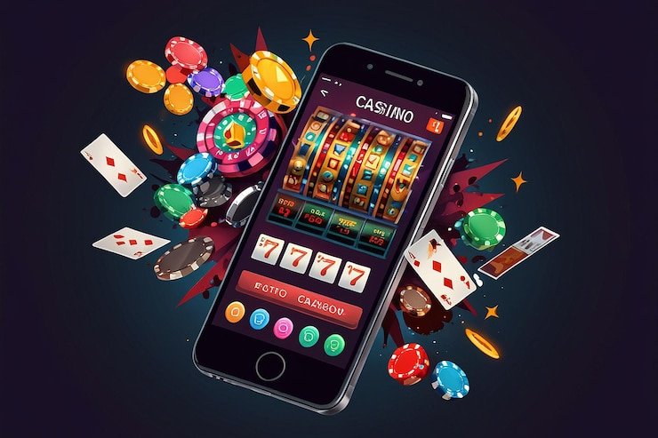 Mobile optimized casino gameplay showing bets and reels